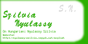 szilvia nyulassy business card